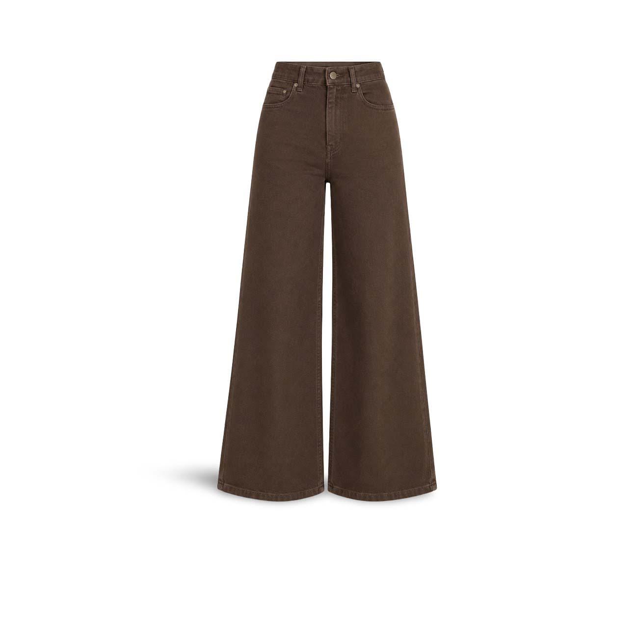 Jeans donna 138 wide leg in misto lino Marrone 138 TMLS03 193 CIOCCOLATO CIGALAS 