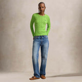 Maglia donna a trecce in cotone Lime 211971869 504 POLO RALPH LAUREN 