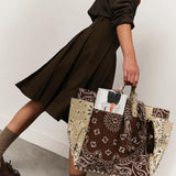 Borsa Picnic  in bandana matelassè Marrone CASACPICNI BEIGE BROWN CALL IT BY YOUR NAME 