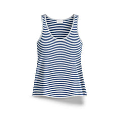 Top donna in seta stampa a righe Blue ALOE CAN12778 518248 PIERRE LOUIS MASCIA 