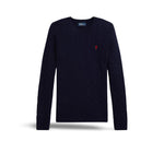 Maglia donna girocollo in lana e cashmere Blue 211971865003 HUNTER NAVY POLO RALPH LAUREN 