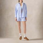 Camicia donna in cotone a righe Azzurro CYS0001 00702L  SEERSUCKER MC2 SAINT BARTH 