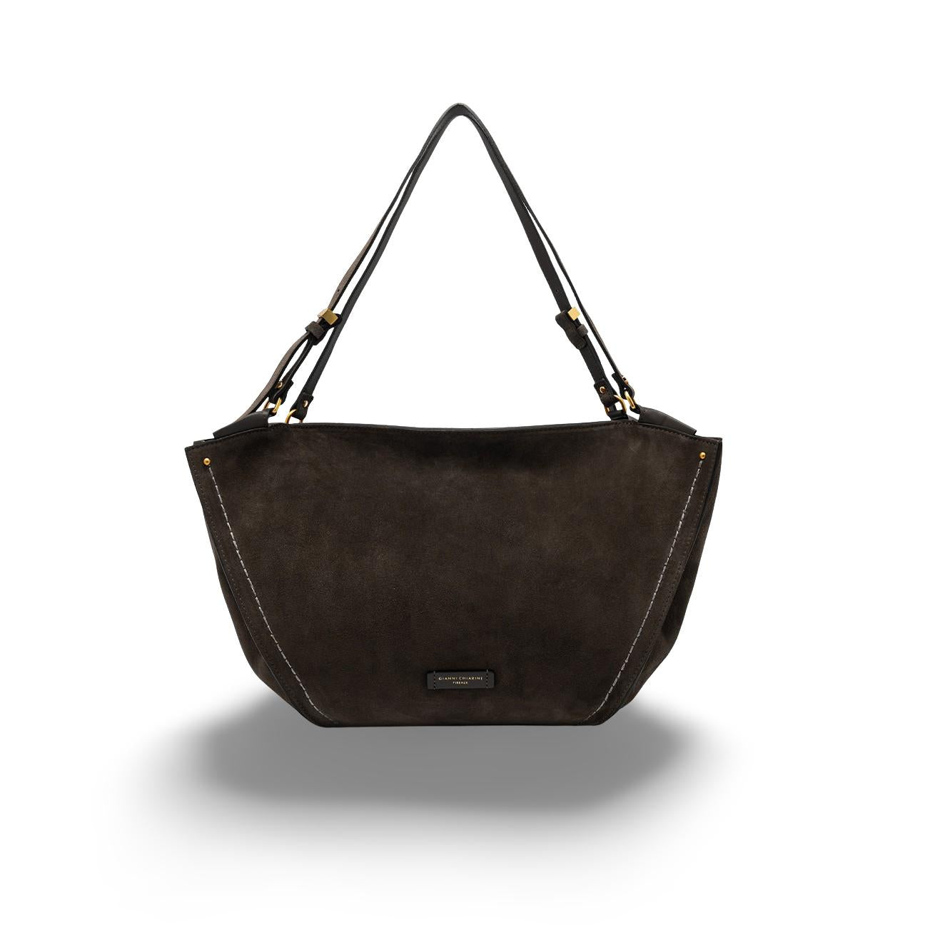 Borsa donna Bloom in pelle scamosciata Moka BS12037 CM PL 974 GIANNI CHIARINI 