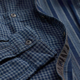 Camicia uomo Reversibile  Indaco 782973896001 INDIGO CHECK STRIPE RRL 