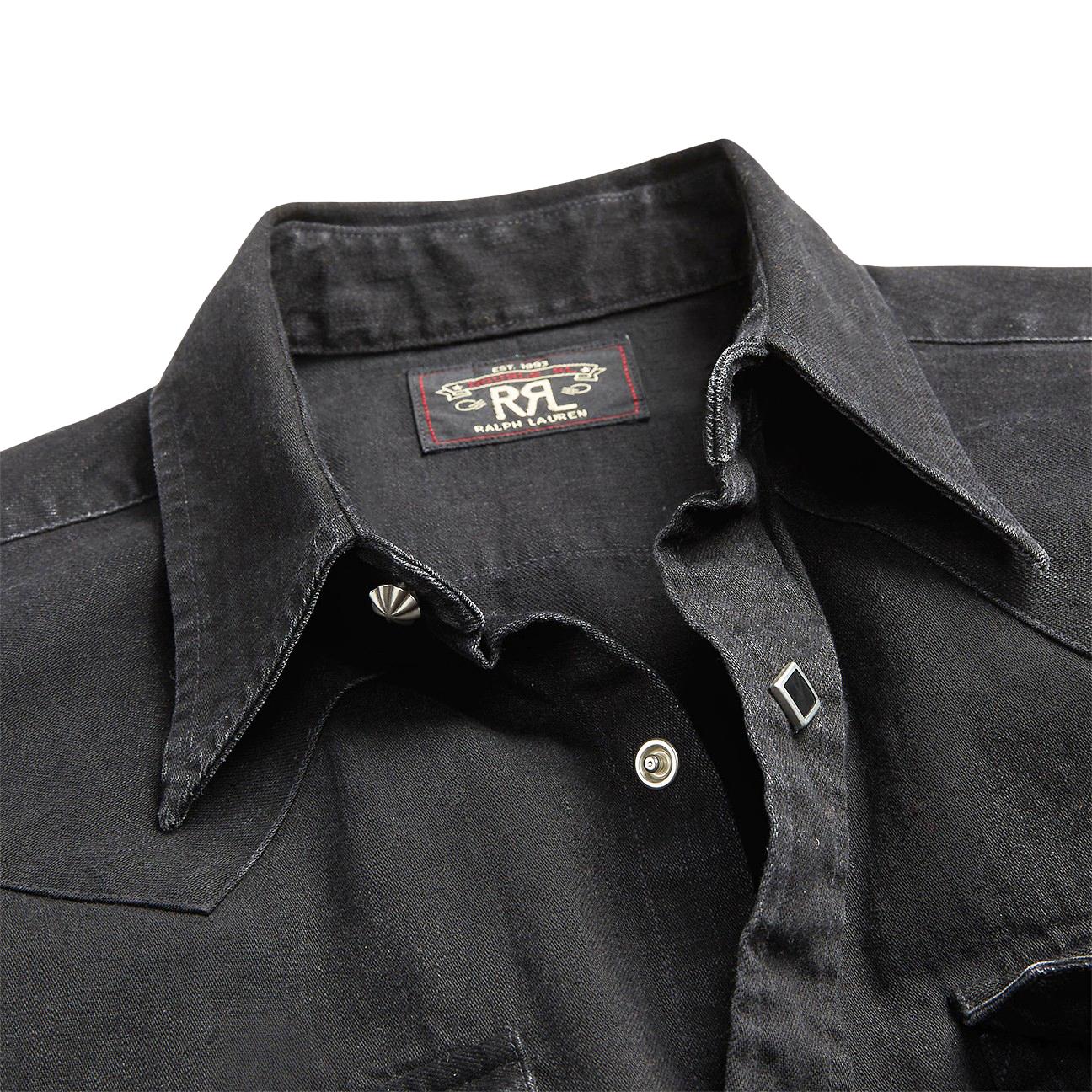 Camicia uomo western in denim Slim Fit Black 782911285001 BLACK RRL 