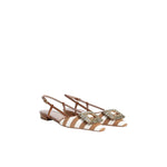 Slingback donna Mimma in tessuto a righe Beige MIMMA SAND COGNAC ROBERTO FESTA 