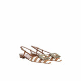 Slingback donna Mimma in tessuto a righe Beige MIMMA SAND COGNAC ROBERTO FESTA 