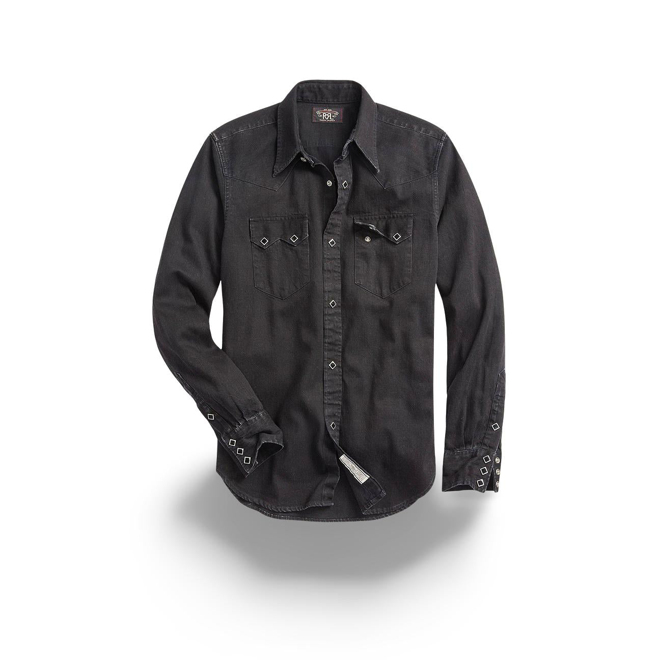 Camicia uomo western in denim Slim Fit Black 782911285001 BLACK RRL 