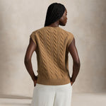 Gile donna in lana e cashmere a trecce Beige 211949994001 CAMEL MELANGE POLO RALPH LAUREN 