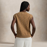 Gile donna in lana e cashmere a trecce Beige 211949994001 CAMEL MELANGE POLO RALPH LAUREN 