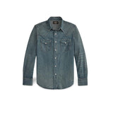 Camicia uomo Western in denim Dark Wash 782505188 002 RRL 