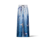 Pantalone donna in seta stampata Azzurro ALOE PT111094 518116 PIERRE LOUIS MASCIA 