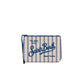 Pochette Aline in cotone a righe  Blue ALI0046 00240L  TINY V MC2 SAINT BARTH 