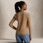 Maglia donna girocollo in lana e cashmere Camel 211971865002 CAMEL MELANGE POLO RALPH LAUREN 