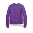 Maglia donna a trecce in cotone Magenta