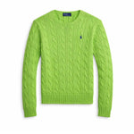 Maglia donna a trecce in cotone Lime 211971869 504 POLO RALPH LAUREN 