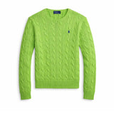 Maglia donna a trecce in cotone Lime 211971869 504 POLO RALPH LAUREN 
