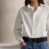 Camicia donna in cotone Oversize Fit Bianco 211968219 001 POLO RALPH LAUREN 