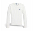 Maglia donna a trecce in cotone Bianco