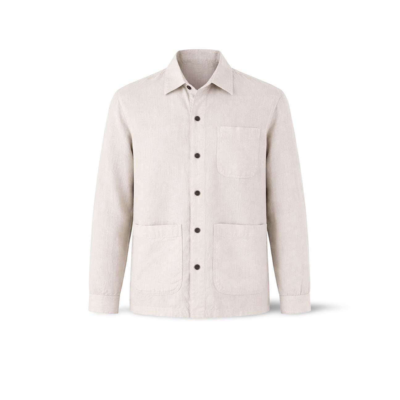 Overshirt uomo in lino St Malo Ivory ST MALO LINO IVORY CHESAPEAKE'S 