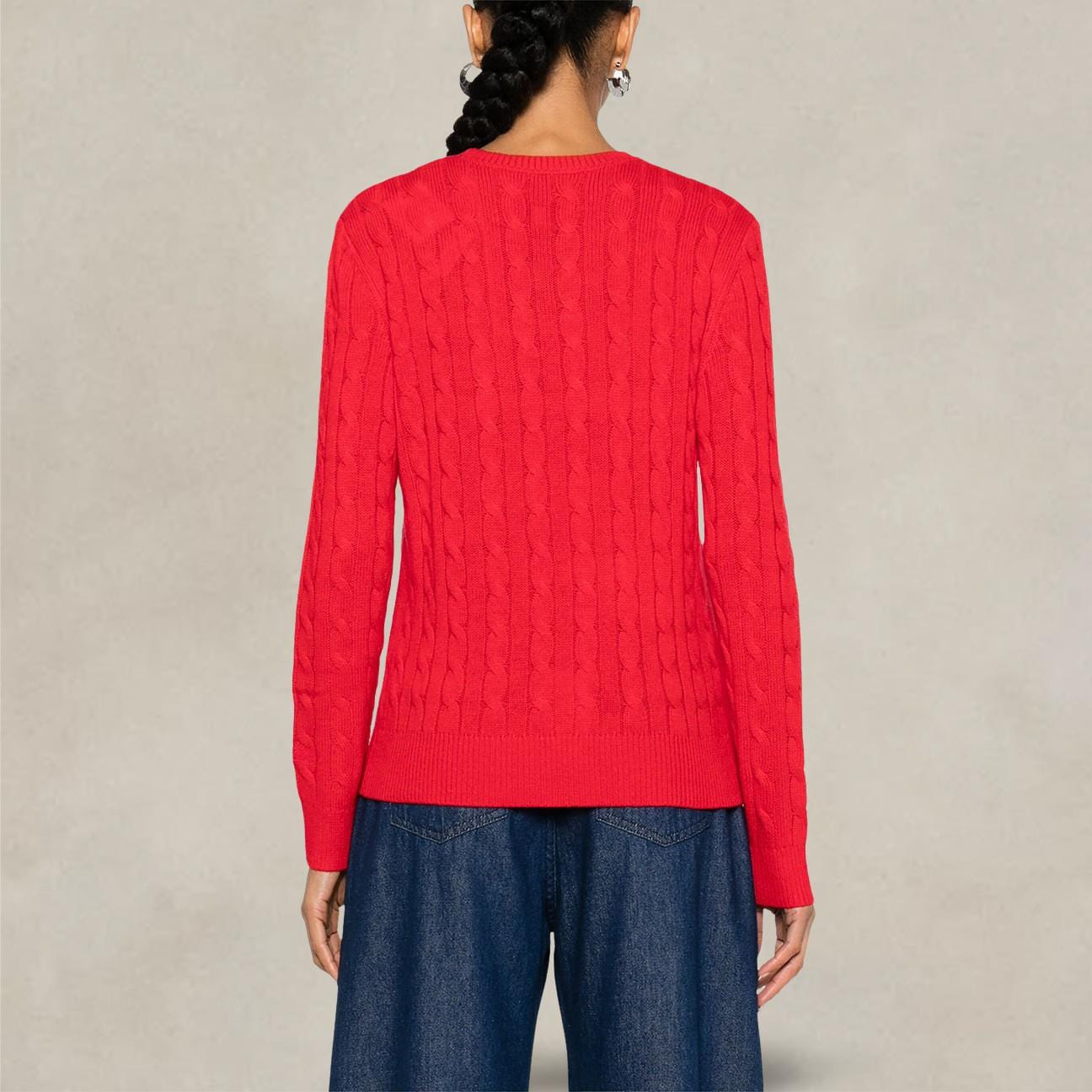 Maglione da donna a trecce Rosso SORBONNE TRICOT 41 MC2 SAINT BARTH 