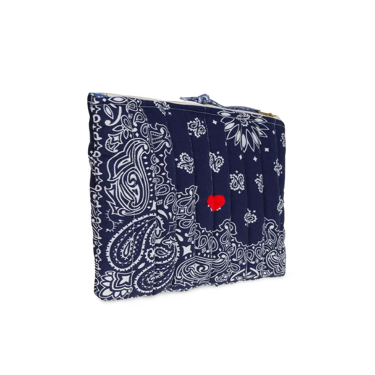 Pochette in bandana matelassè Blue CAPOCHETTE NAVY REAL CALL IT BY YOUR NAME 