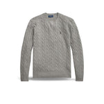 Maglia uomo con trecce in lana e cashmere Grigio 710876762012 FAWN GREY HEATHER POLO RALPH LAUREN 