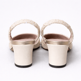 Slingback in tweed Beige e Nero FICUS FRANGE NERO PLUMA ORO ROBERTO FESTA 
