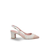Slingback in tweed Celeste e Beige FICUS FRANGE BEIGE PLUMA XENO ROBERTO FESTA 