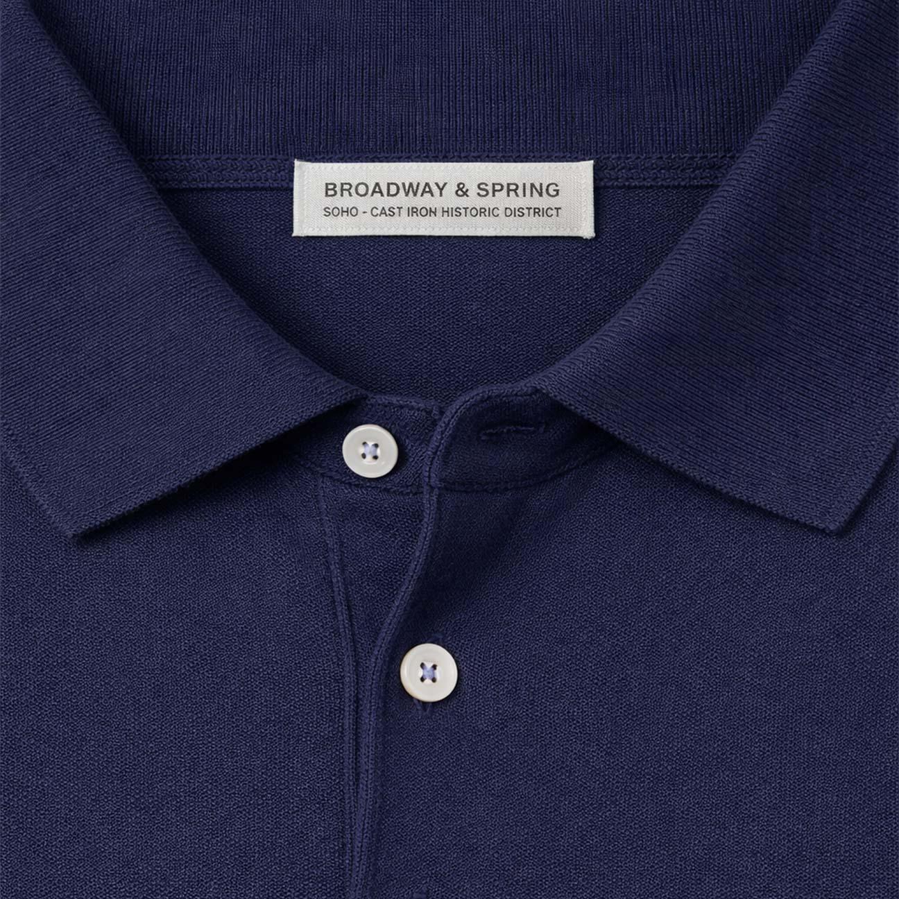Polo uomo in cotone Blue PL1ML CR14R 890 Broadway & Spring 