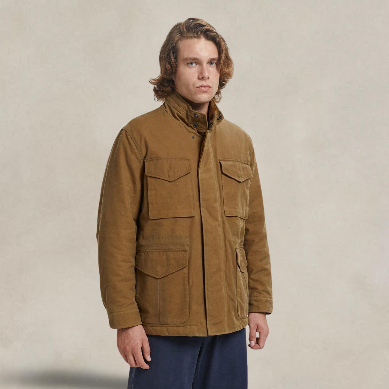 Giacca Field cerato Tan<BR/> BRCPS0978 710 TAN BARACUTA 