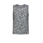 Top donna Senza Maniche in Cotone Azzurro MOMO TOP 2429 MILK 