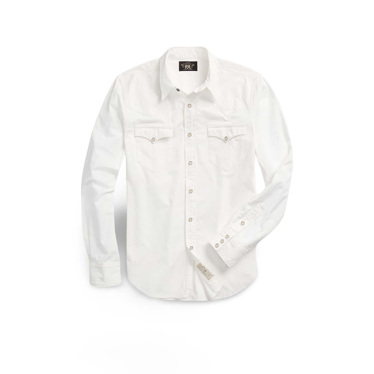 Camicia uomo Buffalo Western in popeline Bianco 782911286 001 RRL 