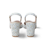 Slingback in tweed Celeste e Beige FICUS FRANGE BEIGE PLUMA XENO ROBERTO FESTA 