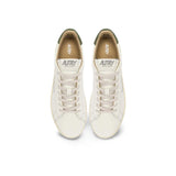 Sneakers uomo Dallas Low in pelle Bianco e Verde Militare ADLM MR21 AUTRY 