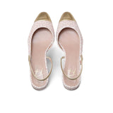 Slingback in tweed Rosa e Oro ROSETTE PLATI PINK ROBERTO FESTA 