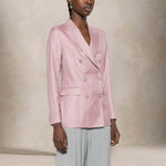 Giacca donna Parigi doppiopetto in lana seta  Rosa JPARIGI10B 440062 Y3228 TAGLIATORE 