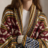 Cardigan donna sciallato Jacquard Multicolor 211959275001 TANBLUE MULTI POLO RALPH LAUREN 