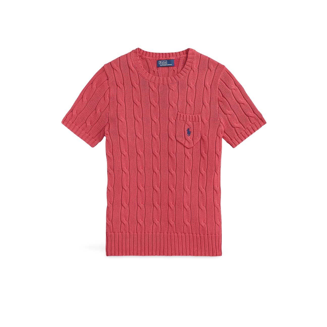 Maglia donna in cotone a trecce Corallo 211971873 502 POLO RALPH LAUREN 