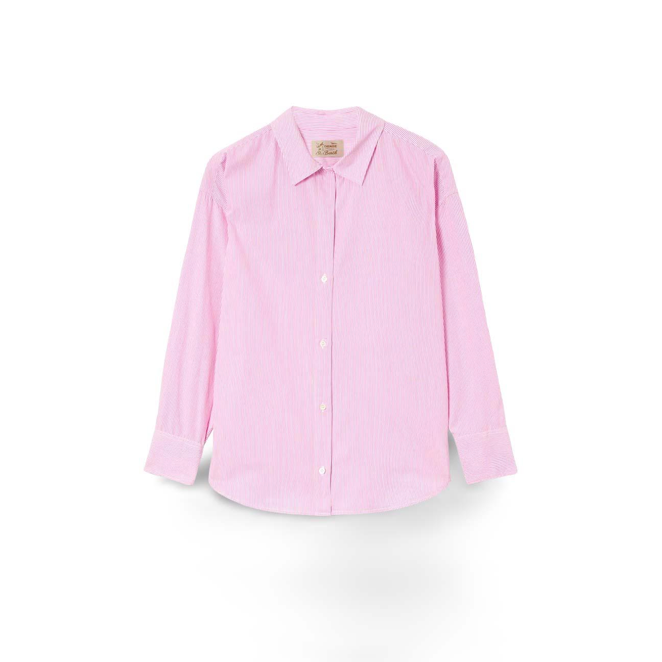 Camicia donna Meet Me in St Barth in cotone  a righe Rosa CYS0001 00810L     V MEET 21 MC2 SAINT BARTH 