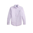 Camicia uomo Custom Fit in lino cotone seersucker Mauve