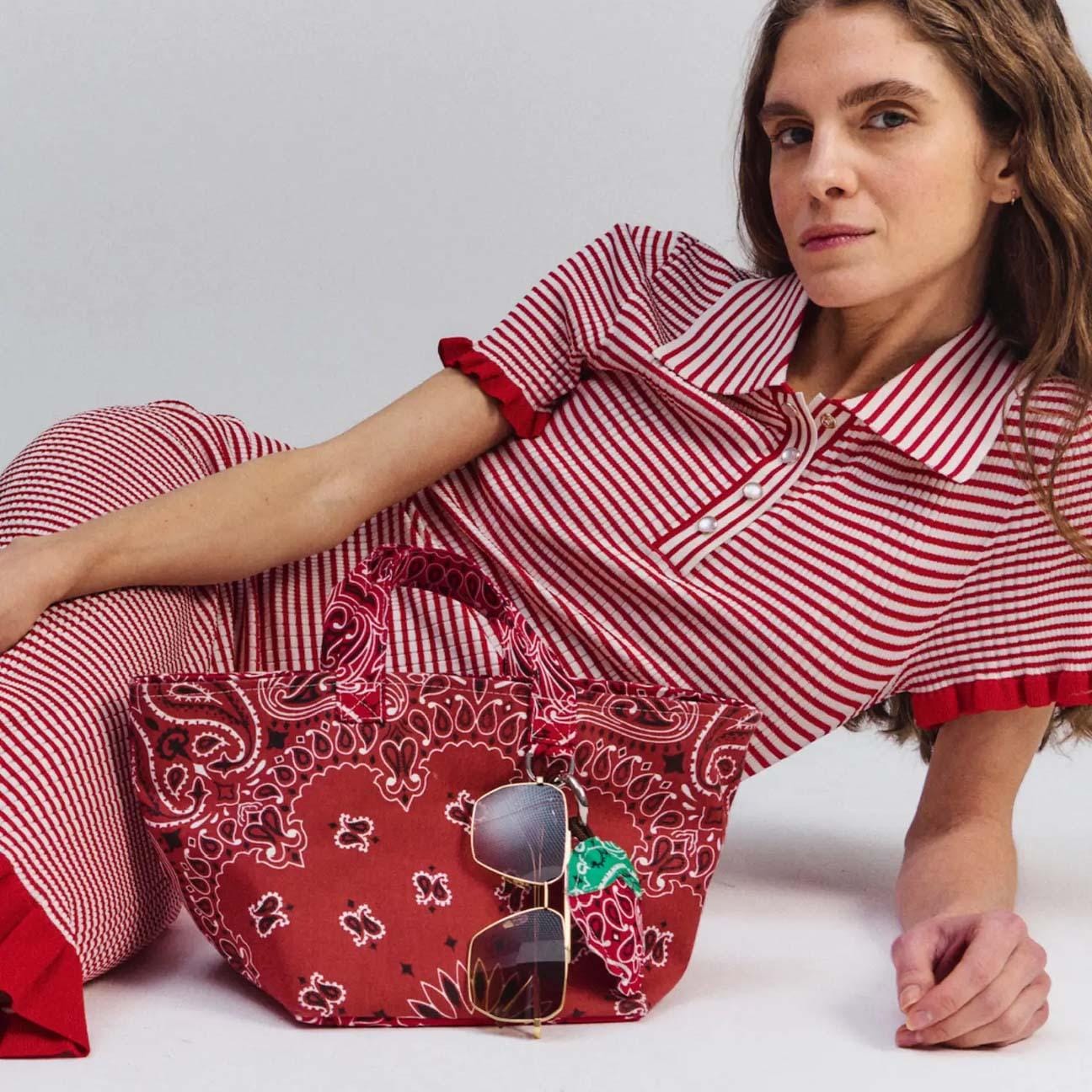 Borsa donna Basket Rosso CAMINIBASK VINTAGE REAL RED CALL IT BY YOUR NAME 