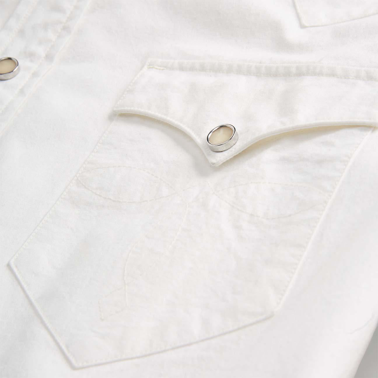 Camicia uomo Buffalo Western in popeline Bianco 782911286 001 RRL 