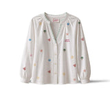 Camicia donna in cotone con ricami Bianco LIO0001 00429L   ALLOVER SEA MC2 SAINT BARTH 