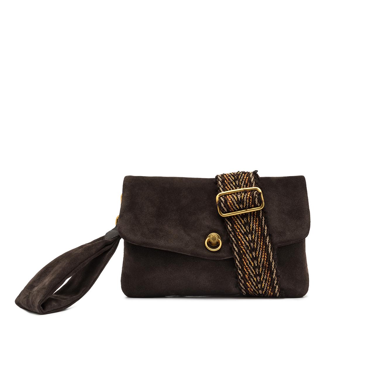 Borsa donna Mirea in pelle scamosciata Moka BS12031 CM NASPM 974 GIANNI CHIARINI 