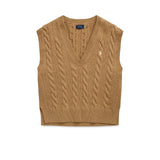 Gile donna in lana e cashmere a trecce Beige 211949994001 CAMEL MELANGE POLO RALPH LAUREN 