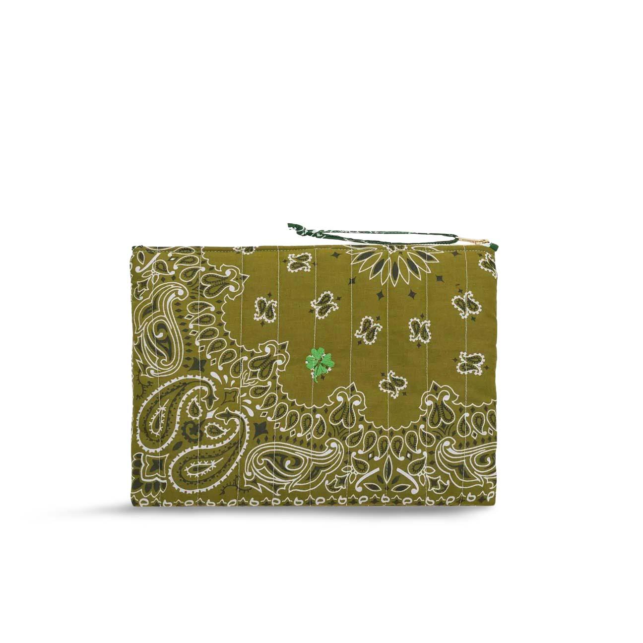 Pochette in bandana matelassè Green Bronze CAPOCHETTE GREEN BRONZE CALL IT BY YOUR NAME 