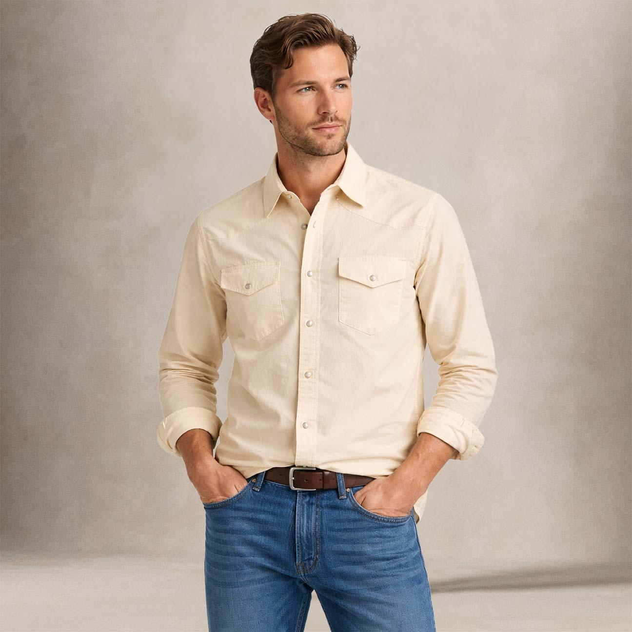 Camicia uomo Texana  in oxford  Giallo FLAGSTAFF OXORD YELLOW CHESAPEAKE'S 