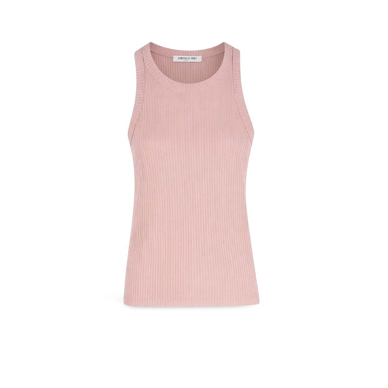 Top donna a coste Rosa FD3902 1095 CIRCOLO1901 