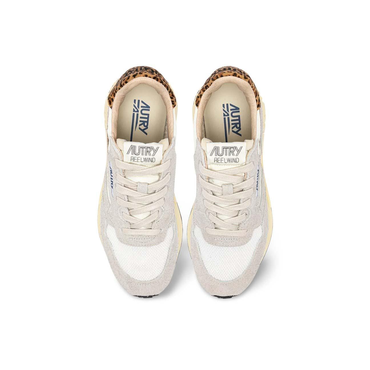 Sneakers donna Reelwind Low Bianco e Leopardo WWLW EP01 AUTRY 